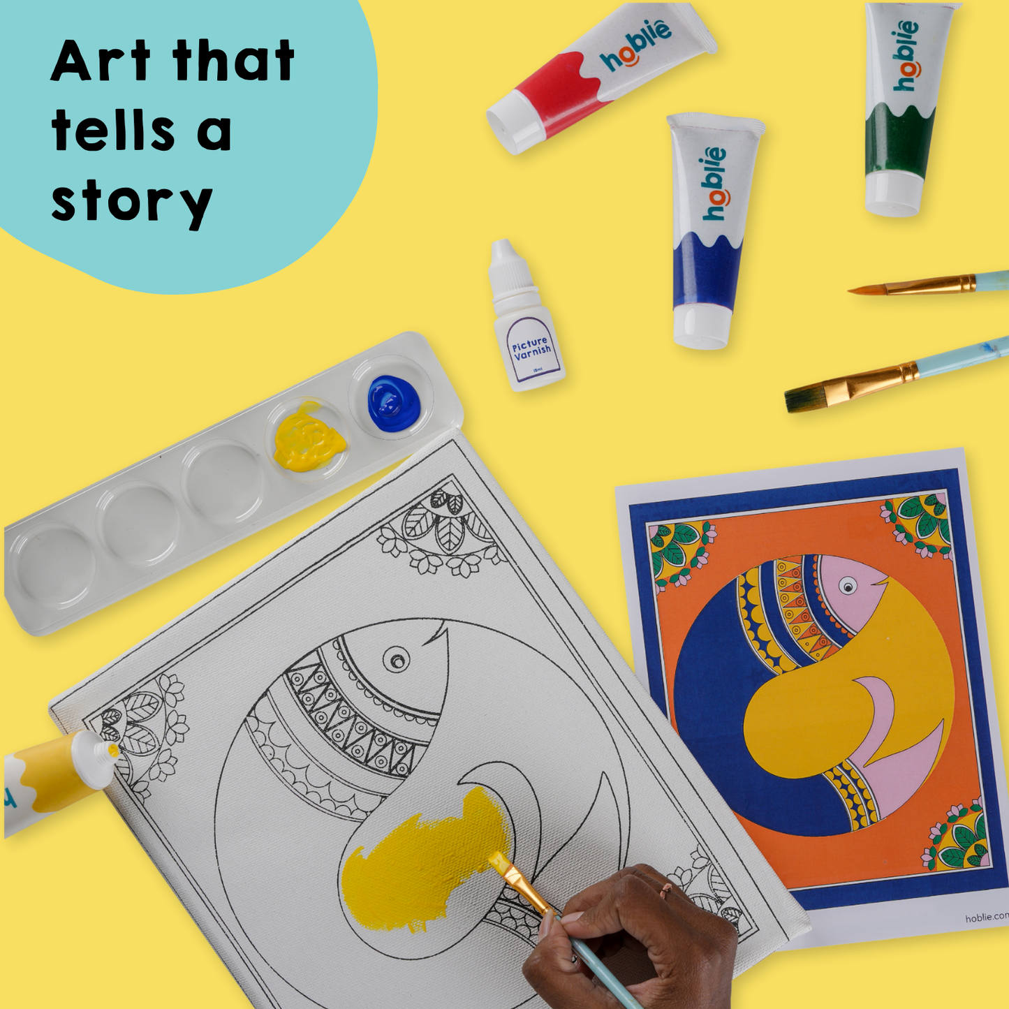 Madhubani art | DIY painting kit for adults – hoblie