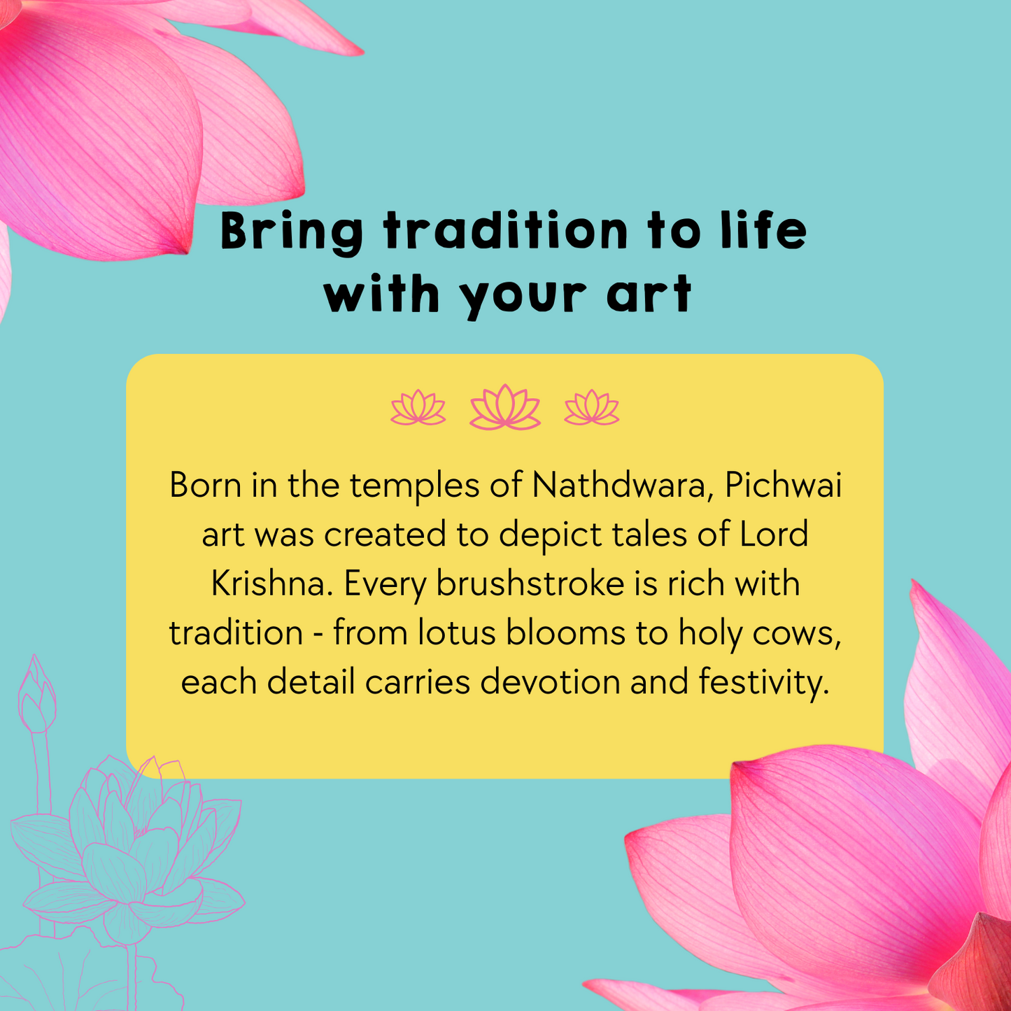 Hoblie Pichwai Folk Art Kit – DIY Painting Set with Canvas, Paints & Brushes | Ideal Gift for Beginners & Rakhi