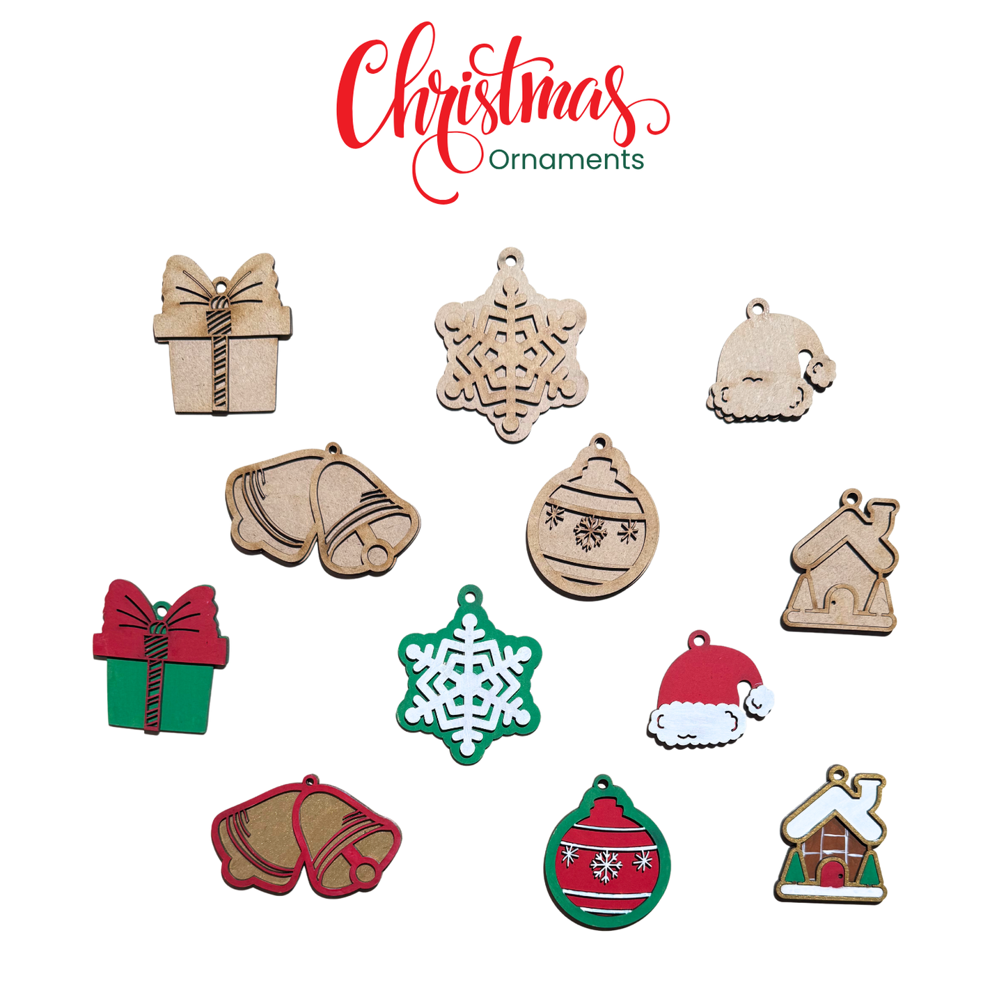 Christmas Ornament Painting kit | 3D Christmas Decorations - hoblie