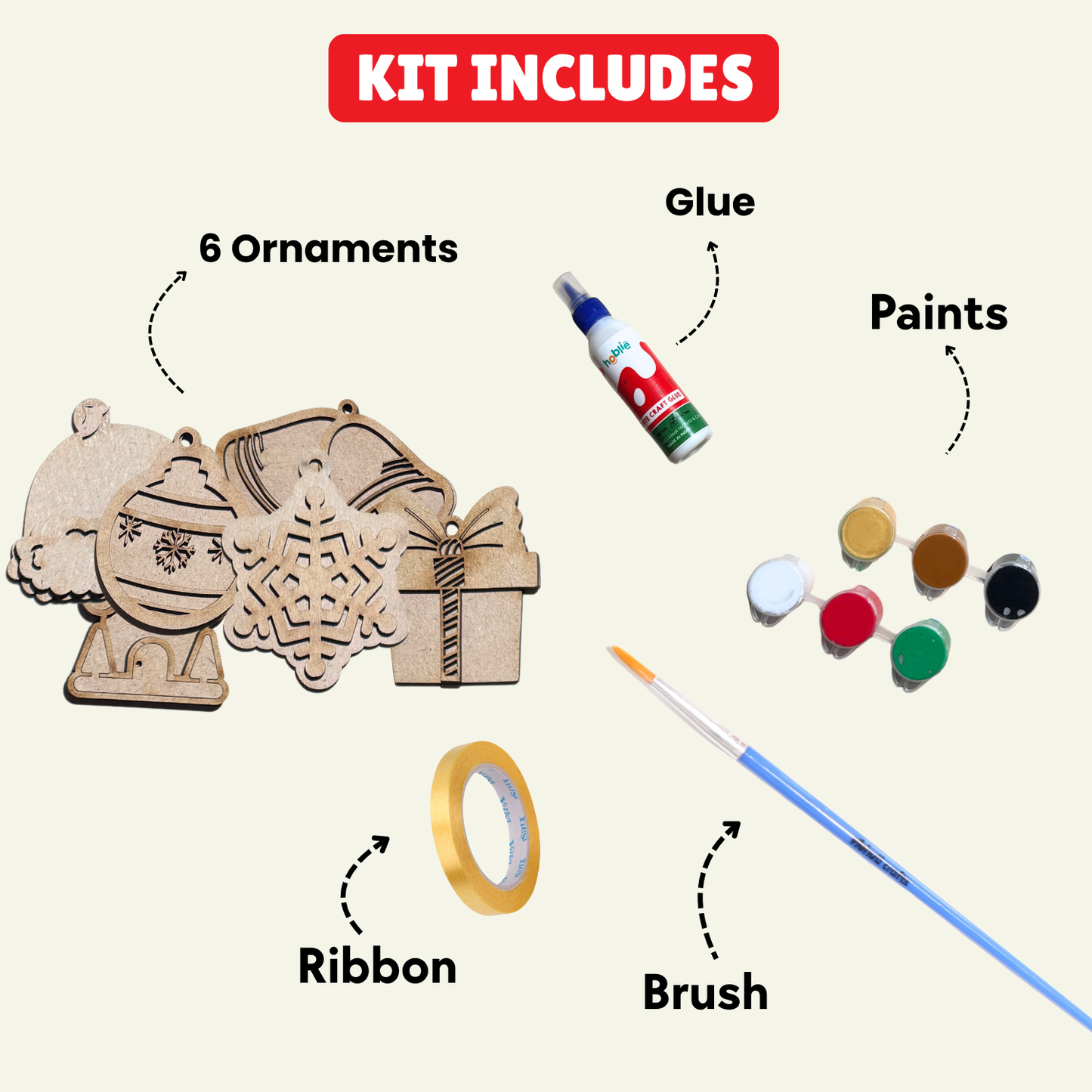 Christmas Ornament Painting kit | 3D Christmas Decorations - hoblie