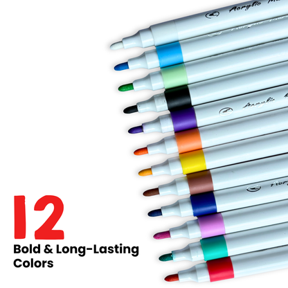 Acrylic Markers Set of 12 - hoblie