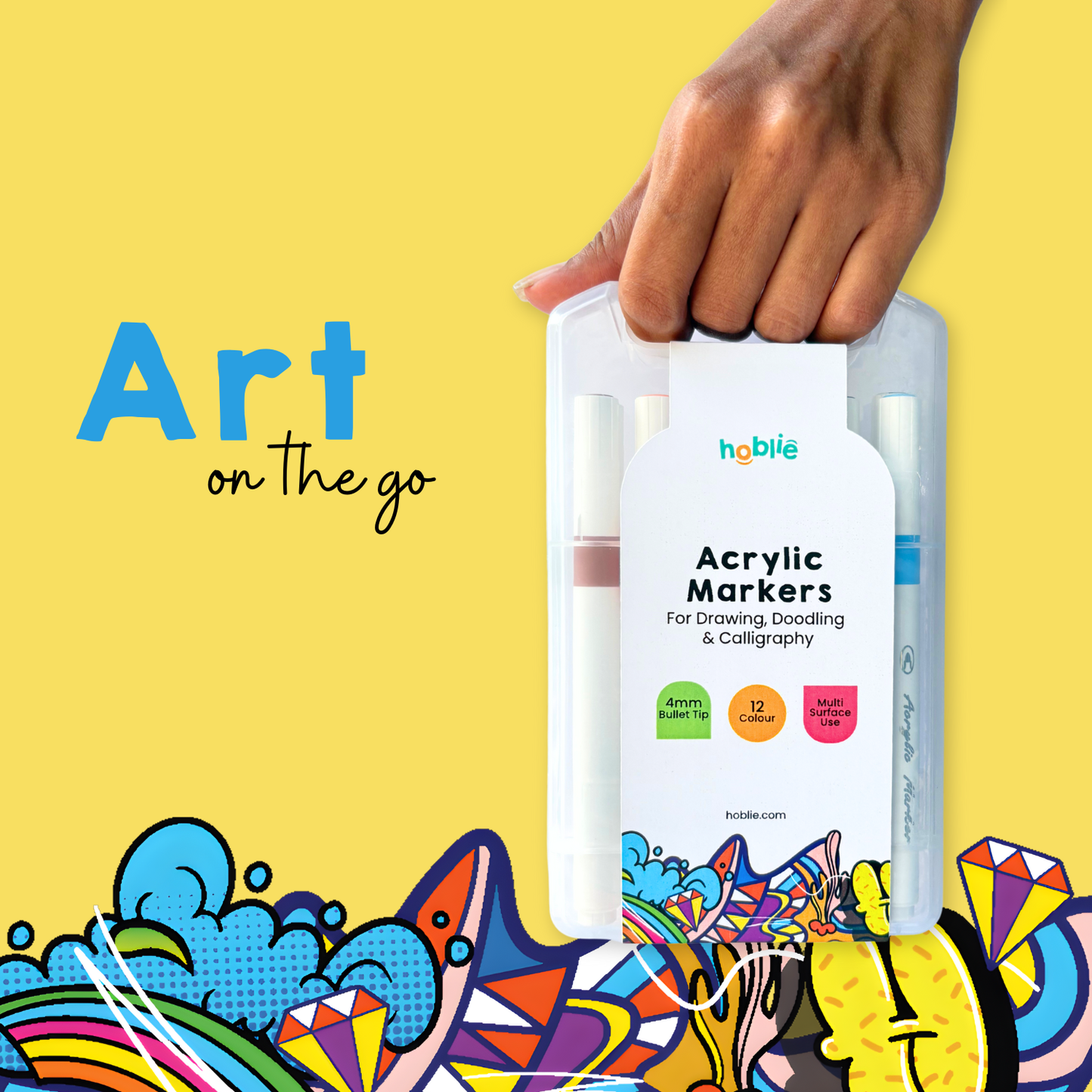 Acrylic Markers Set of 12 - hoblie