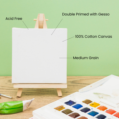 Hoblie Small Canvas Board Set of 6 (4x4 Inch) | Canvas for Painting