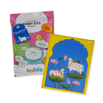 Hoblie Pichwai Folk Art Kit – DIY Painting Set with Canvas, Paints & Brushes | Ideal Gift for Beginners & Rakhi