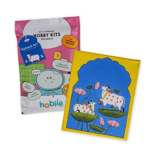 Hoblie Pichwai Folk Art Kit – DIY Painting Set with Canvas, Paints & Brushes | Ideal Gift for Beginners & Rakhi
