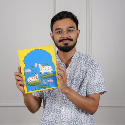 Hoblie Pichwai Folk Art Kit – DIY Painting Set with Canvas, Paints & Brushes | Ideal Gift for Beginners & Rakhi