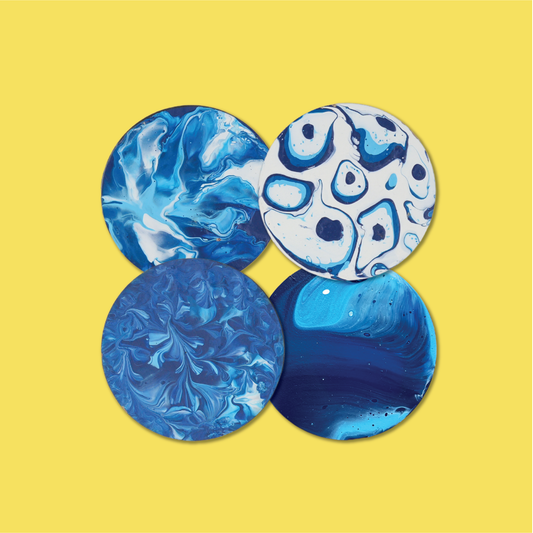 Seafoam Swirls for Adults | DIY Fluid Art Coaster Kit