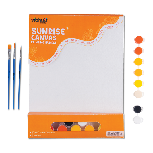 Sunrise Canvas Painting Bundle kit with paint brushes and color inspired by sunrise